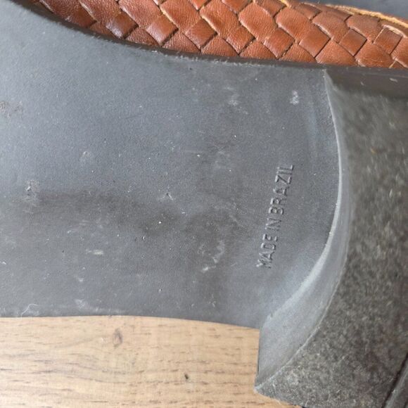 EUC LEATHER CRAFT BY FASHION TRADITION BEAUTIFUL LEATHER WOVEN LOW HEEL MULES 10 - Picture 14 of 15